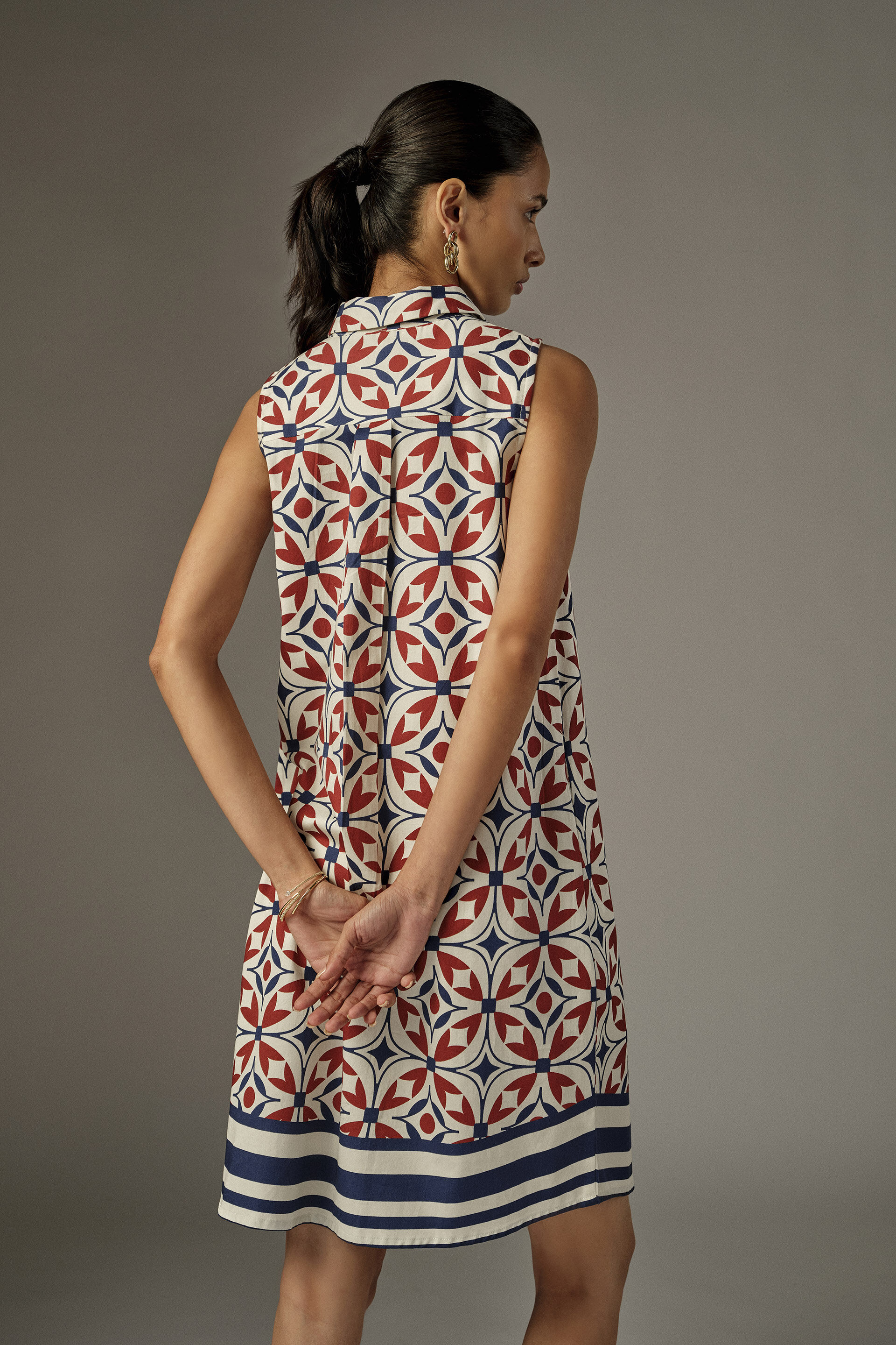 Maelys Printed Modal Dress, Maroon, image 6